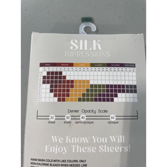Silk Impressions Pantyhose Size XL Ultra Fine Sheer Rich Tan 15 Denier 2Pair NEW - Picture 5 of 6